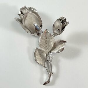 VTG Sterling Silver - HSB HARRY’S BICK Rose Flower Brooch Statement Stunning